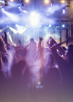 psychedelic concert crowd